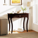Console Table with Drawer and Solid Wood Frame-Espresso by LJGDeals
