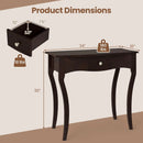 Console Table with Drawer and Solid Wood Frame-Espresso by LJGDeals