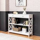 Console Table 3-Tier with Drawer and Storage Shelves by LJGDeals