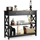 Console Table 3-Tier with Drawer and Storage Shelves by LJGDeals