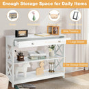 Console Table 3-Tier with Drawer and Storage Shelves by DirectDeals