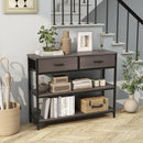 Console Table with Folding Fabric Drawers for Entryway by LJGDeals