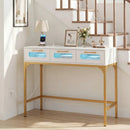 Console Table with LED Lighting and Charging Station for Living Room and Hallway by DirectDeals