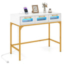 Console Table with LED Lighting and Charging Station for Living Room and Hallway by DirectDeals