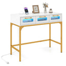 Console Table with LED Lighting and Charging Station for Living Room and Hallway by LJGDeals