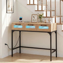 Console Table with LED Lighting and Charging Station for Living Room and Hallway by LJGDeals