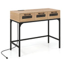 Console Table with LED Lighting and Charging Station for Living Room and Hallway by DirectDeals