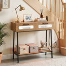 Console Table with LED Lights and Open Shelf - Natural by LJGDeals