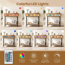 Console Table with LED Lights and Open Shelf - Natural by LJGDeals