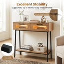Console Table with LED Lights and Open Shelf - Natural by LJGDeals