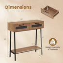 Console Table with LED Lights and Open Shelf - Natural by LJGDeals