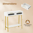 Console Table with LED Lights and Open Shelf - White & Gold by DirectDeals