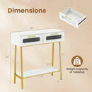 Console Table with LED Lights and Open Shelf - White & Gold by LJGDeals