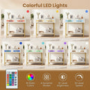 Console Table with LED Lights and Open Shelf - White & Gold by LJGDeals