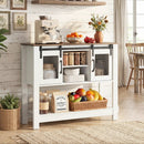 Console Table with Sliding Barn Doors and Storage Cabinets by LJGDeals