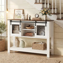 Console Table with Sliding Barn Doors and Storage Cabinets by LJGDeals