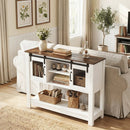 Console Table with Sliding Barn Doors and Storage Cabinets by LJGDeals