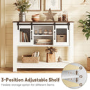 Console Table with Sliding Barn Doors and Storage Cabinets by LJGDeals