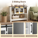 Console Table with Sliding Barn Doors and Storage Cabinets by LJGDeals