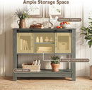 Console Table with Sliding Barn Doors and Storage - Gray by LJGDeals