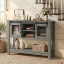 Console Table with Sliding Barn Doors and Storage - Gray by LJGDeals