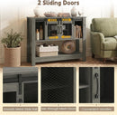 Console Table with Sliding Barn Doors and Storage - Gray by DirectDeals