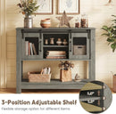 Console Table with Sliding Barn Doors and Storage - Gray by LJGDeals