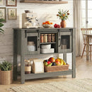 Console Table with Sliding Barn Doors and Storage - Gray by LJGDeals