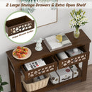 2-Tier Console Table with Drawers and Open Storage Shelf by DirectDeals