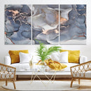 Contemporary Art Gray Gold Abstract Canvas Art Print