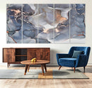 Contemporary Art Gray Gold Abstract Canvas Art Print