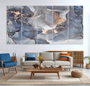 Contemporary Art Gray Gold Abstract Canvas Art Print