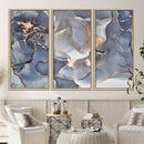 Contemporary Art Gray Gold Abstract Canvas Art Print