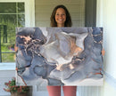 Contemporary Art Gray Gold Abstract Canvas Art Print