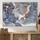 Contemporary Art Gray Gold Abstract Canvas Art Print