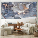 Contemporary Art Gray Gold Abstract Canvas Art Print