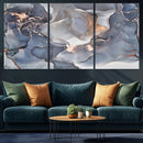Contemporary Art Gray Gold Abstract Canvas Art Print