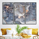 Contemporary Art Gray Gold Abstract Canvas Art Print