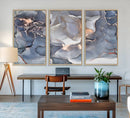 Contemporary Art Gray Gold Abstract Canvas Art Print