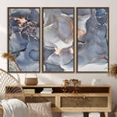 Contemporary Art Gray Gold Abstract Canvas Art Print