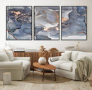 Contemporary Art Gray Gold Abstract Canvas Art Print