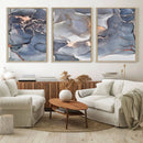 Contemporary Art Gray Gold Abstract Canvas Art Print