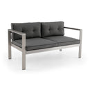 Contemporary 2-Person Sofa Chair with WPC Armrests for Balcony Backyard Porch by LJGDeals