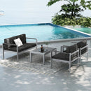 Contemporary 2-Person Sofa Chair with WPC Armrests for Balcony Backyard Porch by LJGDeals