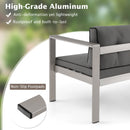 Contemporary 2-Person Sofa Chair with WPC Armrests for Balcony Backyard Porch