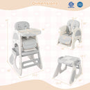 Convertible Baby High Chair with Double-layer Tray and Adjustable Backrest