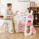 Convertible Baby High Chair with Double-layer Tray and Adjustable Backrest
