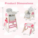 Convertible Baby High Chair with Double-layer Tray and Adjustable Backrest by LJGDeals