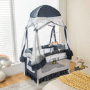 Convertible Bassinet with Removable Changing Table and Detachable Mesh Net by LJGDeals