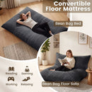 Convertible Bean Bag Floor Sofa with Washable Corduroy Cover by LJGDeals